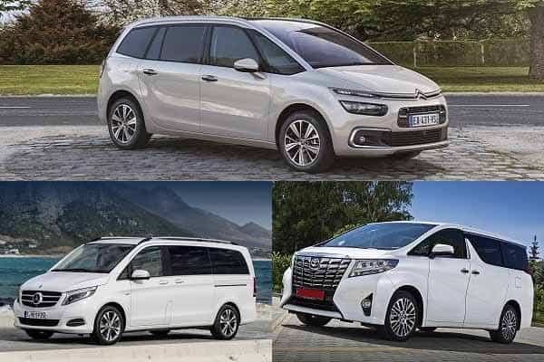 Полноразмерные минивэны Citroen Grand C4 Picasso, Mercedes-Benz V-Class, Toyota Alphart