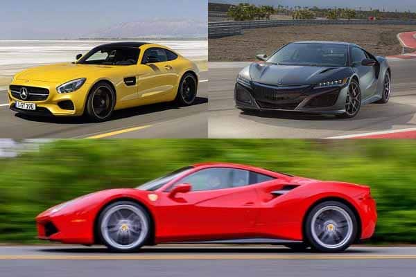 Спорткары 2018 года Mercedes-Benz AMG GT Black Series, Acura NSX-S. Ferrary 488 GTB