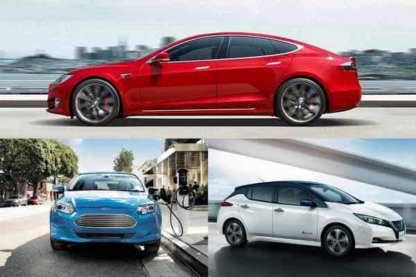 Электромобили Tesla Model S, Ford Focus Electric, Nissan Leaf