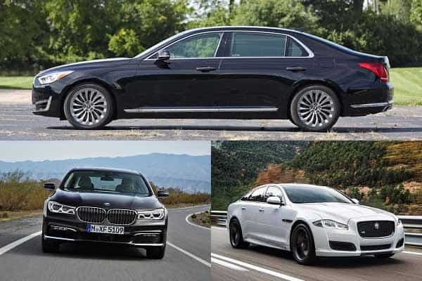 Представительские седаны Genesis G90, BMW 730, Jaguar XJ