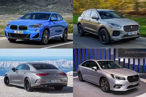 BMW X2, Jaguar E-Pace, Mercedes-Benz CLS, Subaru Legacy