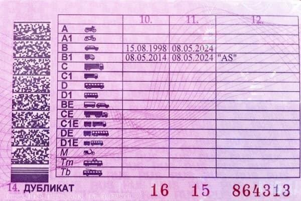 Водительские права категории B
