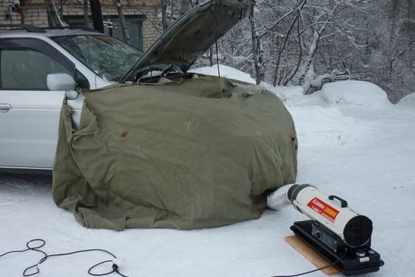 Прогрев машины обдувом