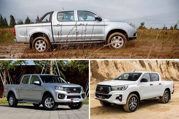 Пикапы JAC T6, GWM Wingle 7, Toyota Hilux