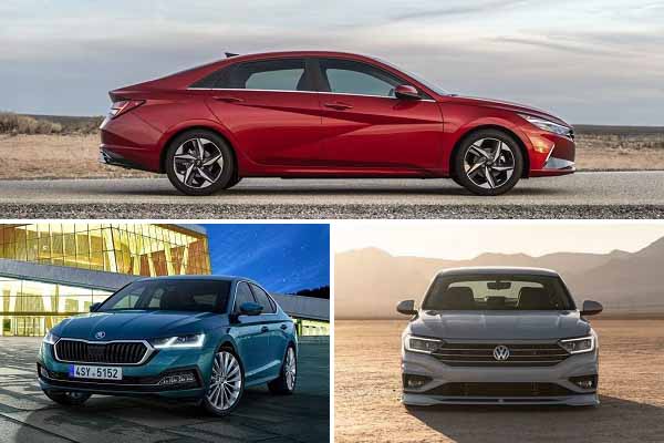 Седаны C-класса Hyundai Elantra, Skoda Oktavia, Volkswagen Jetta