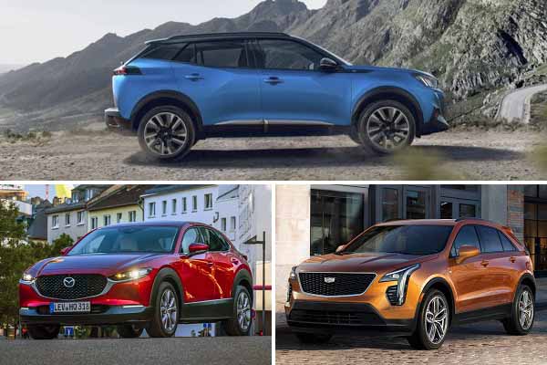 Компактные кроссоверы Peugeot 2008, Mazda CX-30, Cadillac XT4
